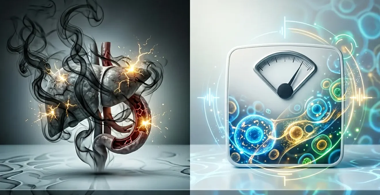 Comparación visual de los efectos del tabaco versus el aumento de peso en la salud diabética