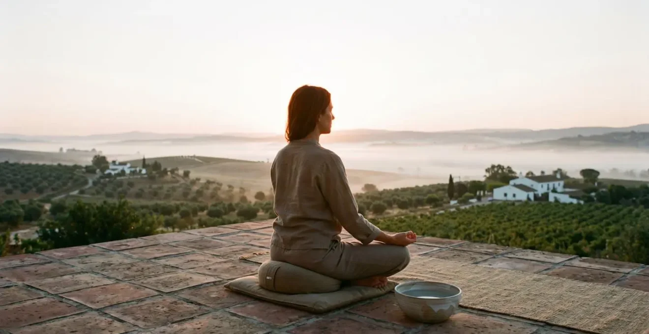 Integración visual de terapia con parches y práctica de meditación