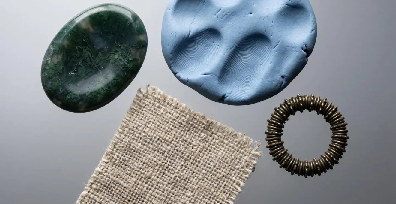 Colección de objetos táctiles para estimulación sensorial de ex-fumadores