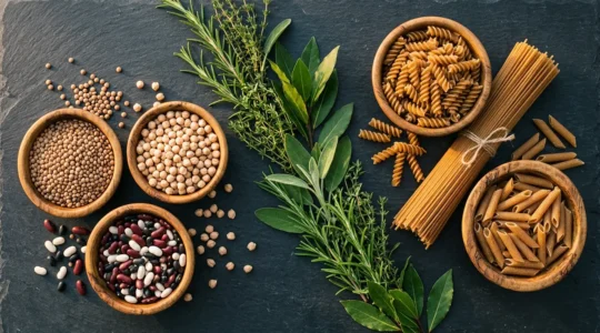 Comparación visual entre legumbres y pasta para el control de la insulina