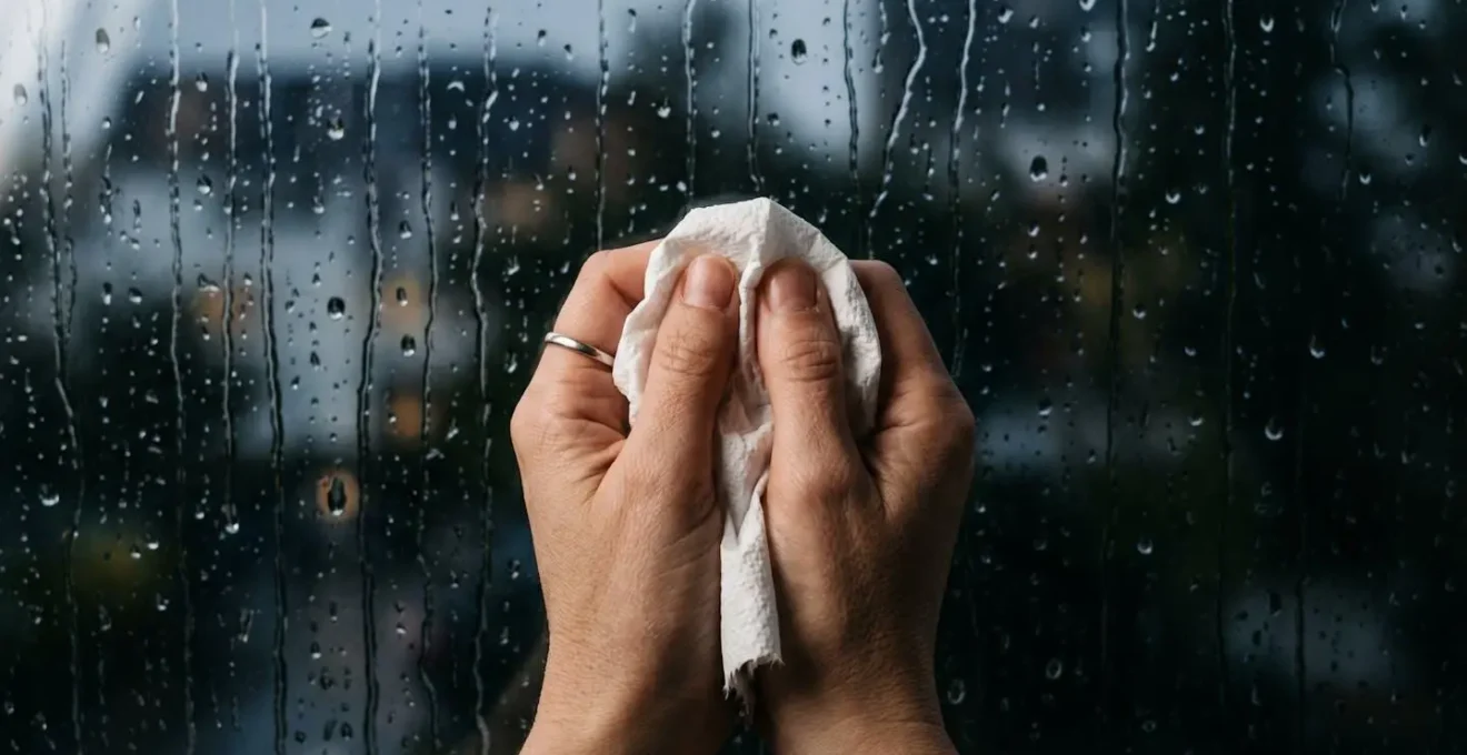 Persona en momento de liberación emocional sentada en espacio tranquilo con luz natural
