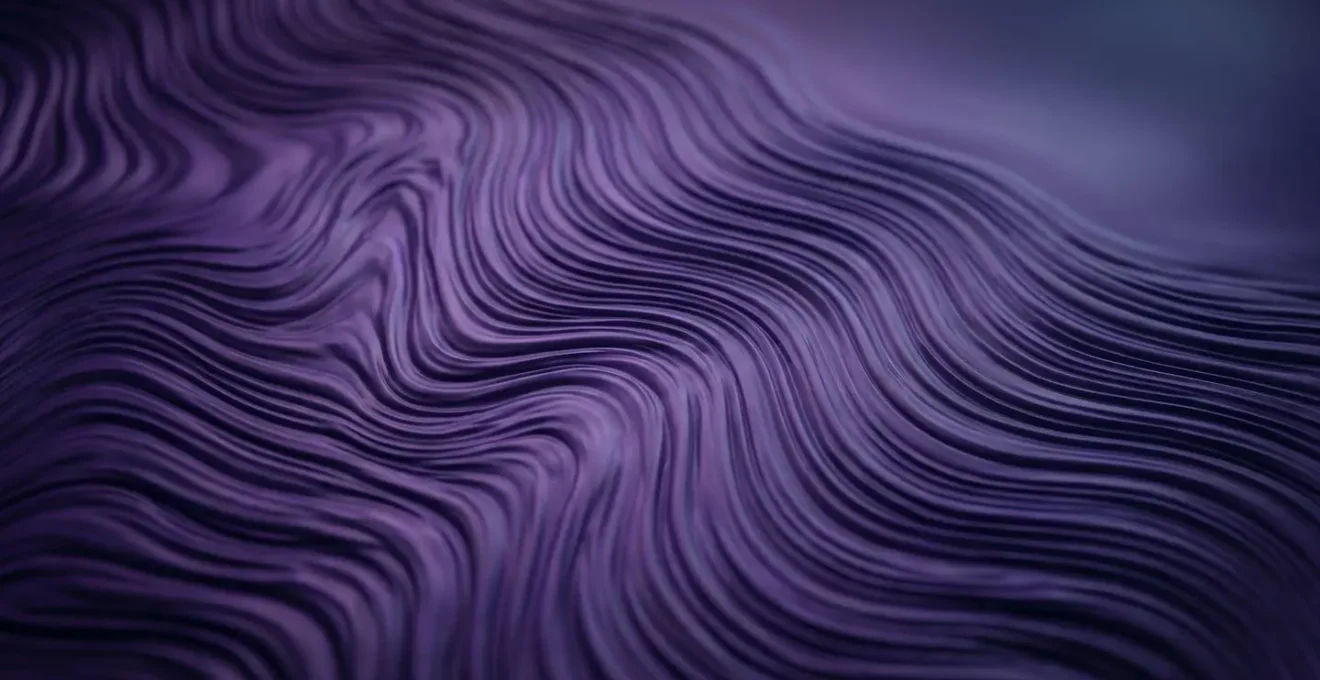 Detalle macro de ondas de frecuencia theta visualizadas como patrones de luz abstractos