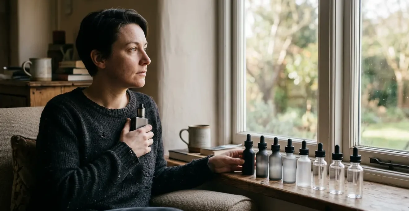 Persona contemplando un vapeador mientras visualiza su proceso gradual de reducción de nicotina